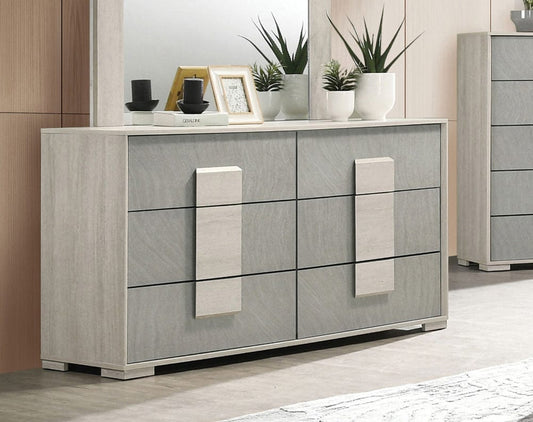 Furniture of America - Lincolt Dresser in White Wash/Stone Gray - FM7201WH-D View 1
