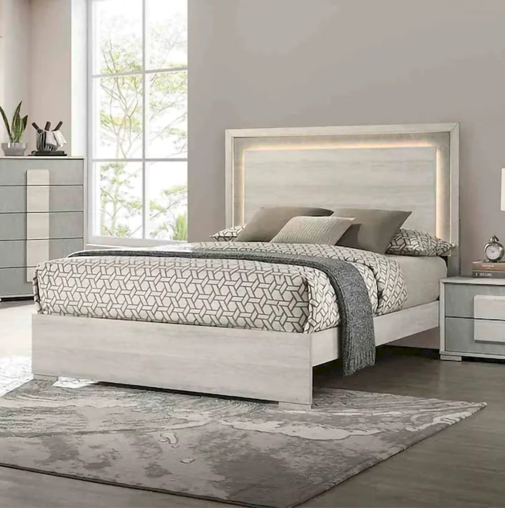 Furniture of America - Lincolt - E.King Bed, White Wash - FM7201WH-EK-BED view 1