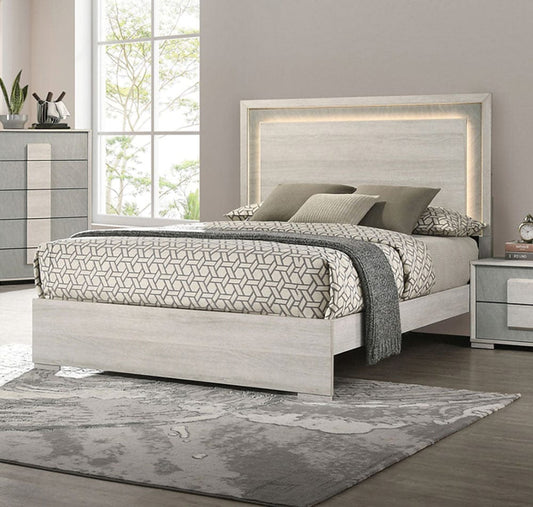 Furniture of America - Lincolt Full Bed in White Wash/Stone Gray - FM7201WH-F-BED View 1