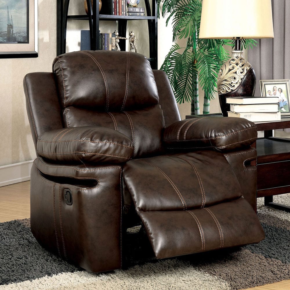 Furniture of America - Listowel Recliner in Brown - CM6992-CH View 1