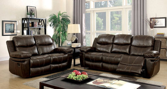 Furniture of America - Listowel Sofa + Loveseat in Brown - CM6992-2PC View 1