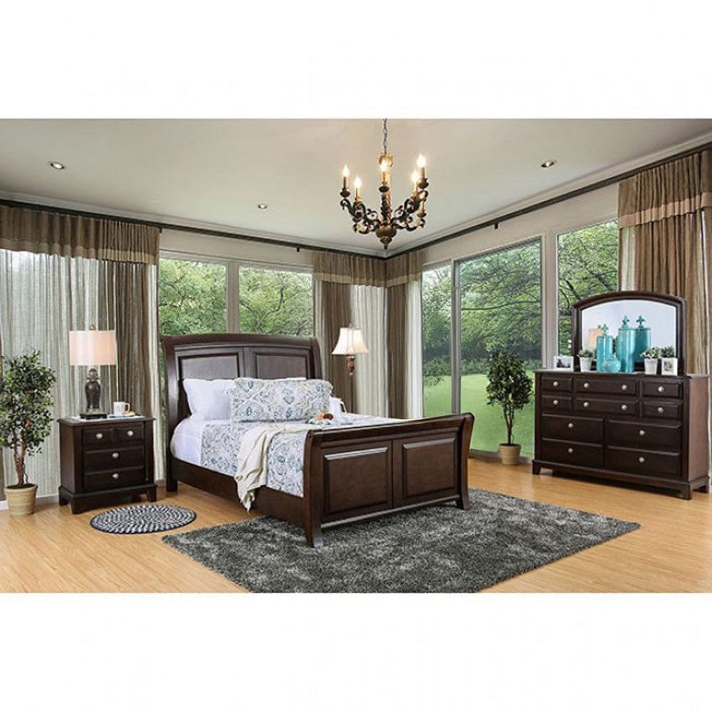 Furniture of America - Litchville 4 Pc. Queen Bedroom Set in Brown Cherry - CM7383Q-4PC