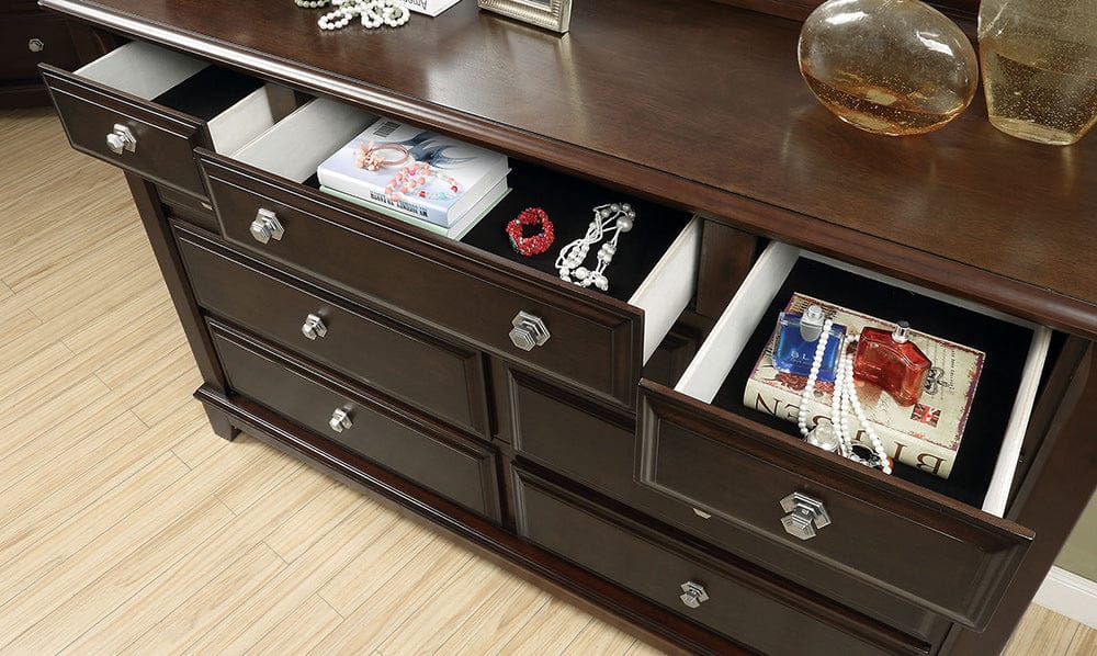 Furniture of America - Litchville Dresser in Brown Cherry - CM7383D View 3