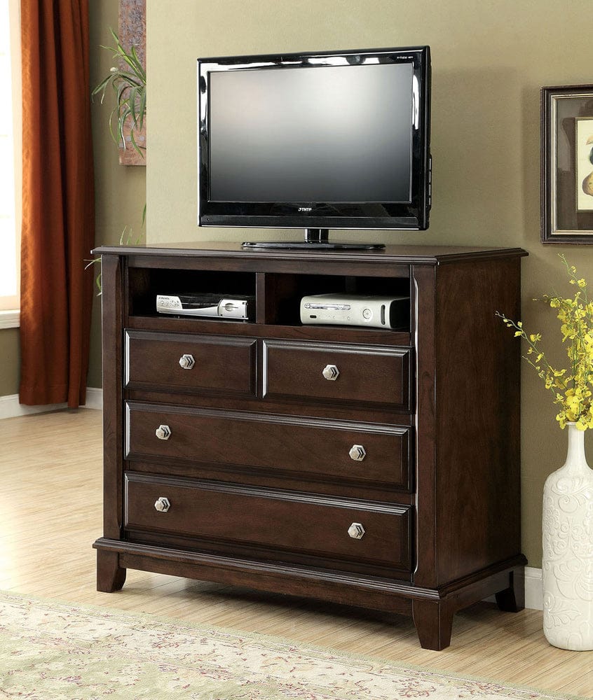 Furniture of America - Litchville Media Chest in Brown Cherry - CM7383TV View 1
