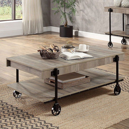 Furniture of America - Lobb Coffee Table in Natural Tone/Black - CM4217A-C View 1