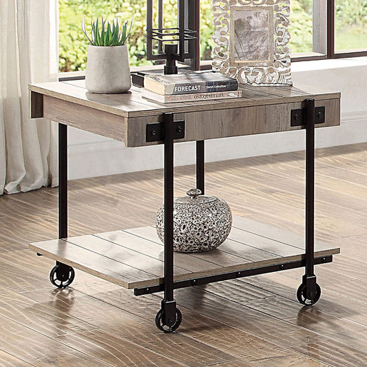 Furniture of America - Lobb End Table in Natural Tone/Black - CM4217A-E View 1