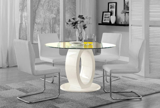 Furniture of America - Lodia I Round Dining Table in White - CM3825WH-RT-TABLE View 1