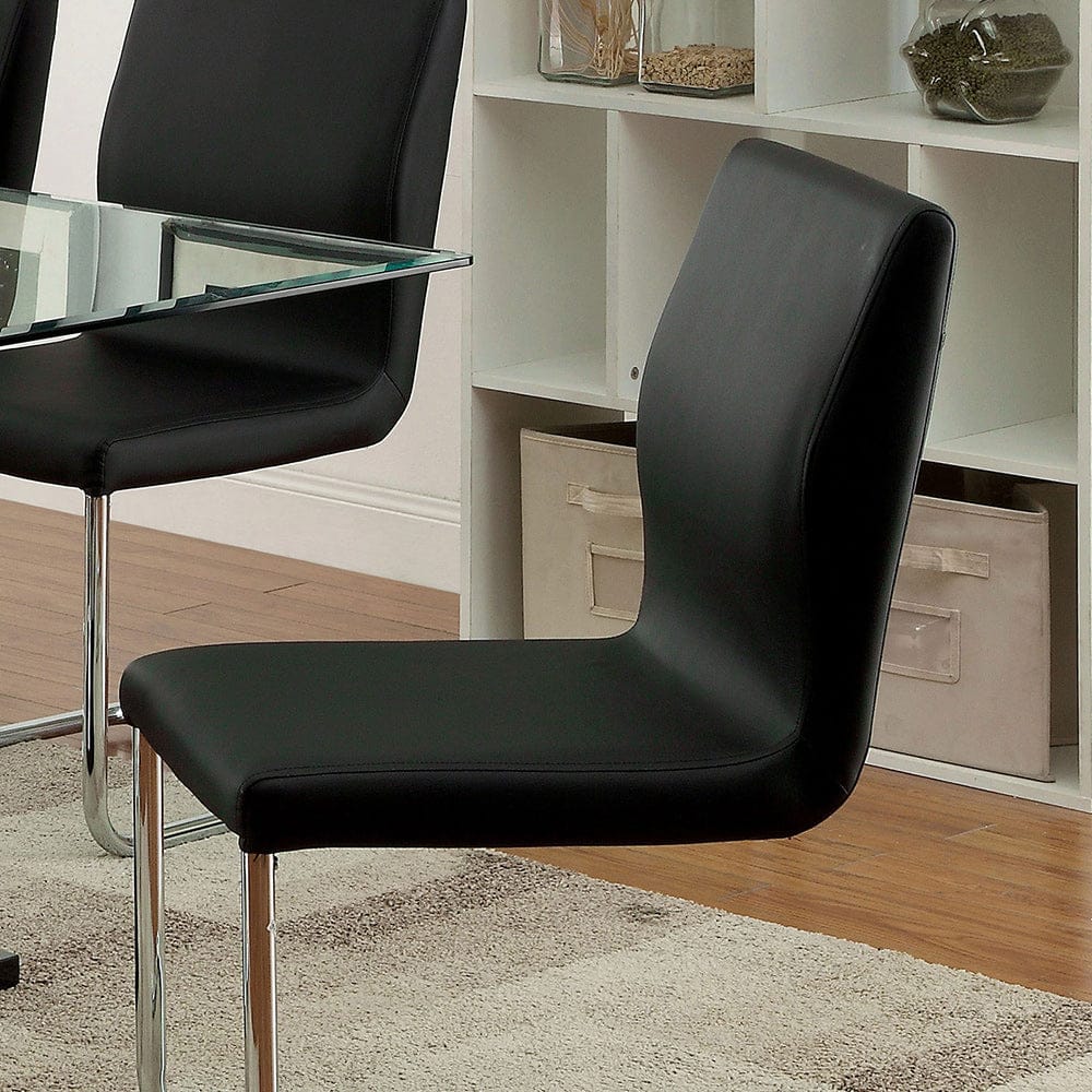 Furniture of America - Lodia I Side Chair in Black/Chrome - CM3825BK-SC-2PK View 2