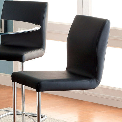 Furniture of America - Lodia Ii Counter Ht. Chair Set of 2 in Black/Chrome - CM3825BK-PC-2PK View 2