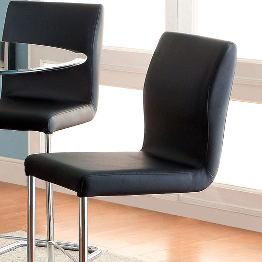 Furniture of America - Lodia Ii Counter Ht. Chair Set of 2 in Black/Chrome - CM3825BK-PC-2PK View 2