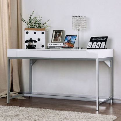 Furniture of America - Loke Computer Desk in White/Chrome - CM-DK5204 View 1