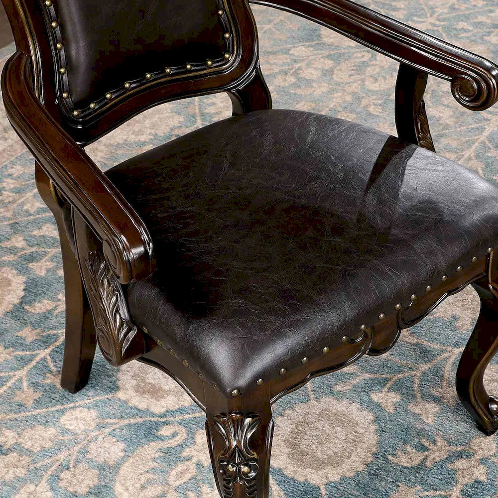 Furniture of America - Lombardy - 6 Pc. Dining Table Set (2AC+4SC) - CM3146T-7PC view 2