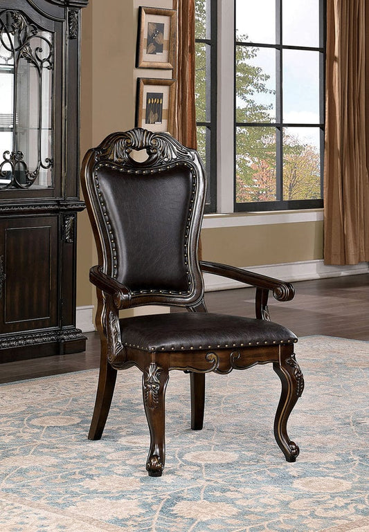 Furniture of America - Lombardy Arm Chair Set of 2 in Walnut/Dark Brown - CM3146AC-2PK View 1