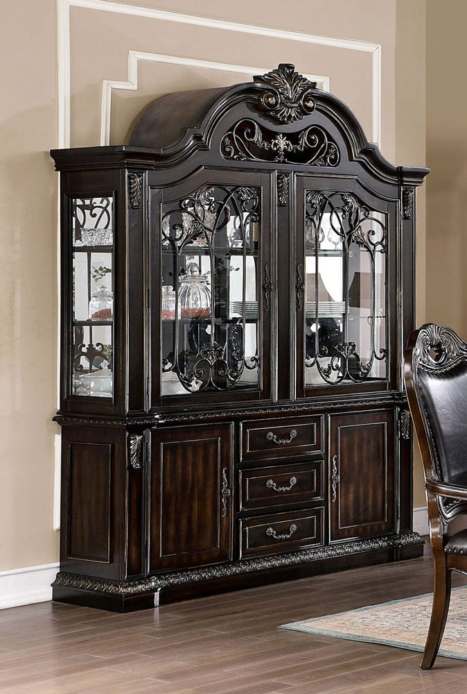 Furniture of America - Lombardy Hutch & Buffet in Walnut - CM3146HB-SET View 1