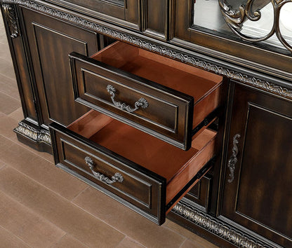 Furniture of America - Lombardy Hutch & Buffet in Walnut - CM3146HB-SET View 3