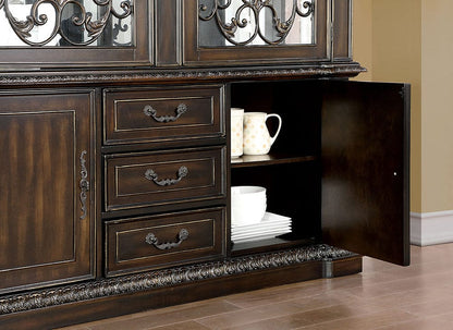 Furniture of America - Lombardy Hutch & Buffet in Walnut - CM3146HB-SET View 4