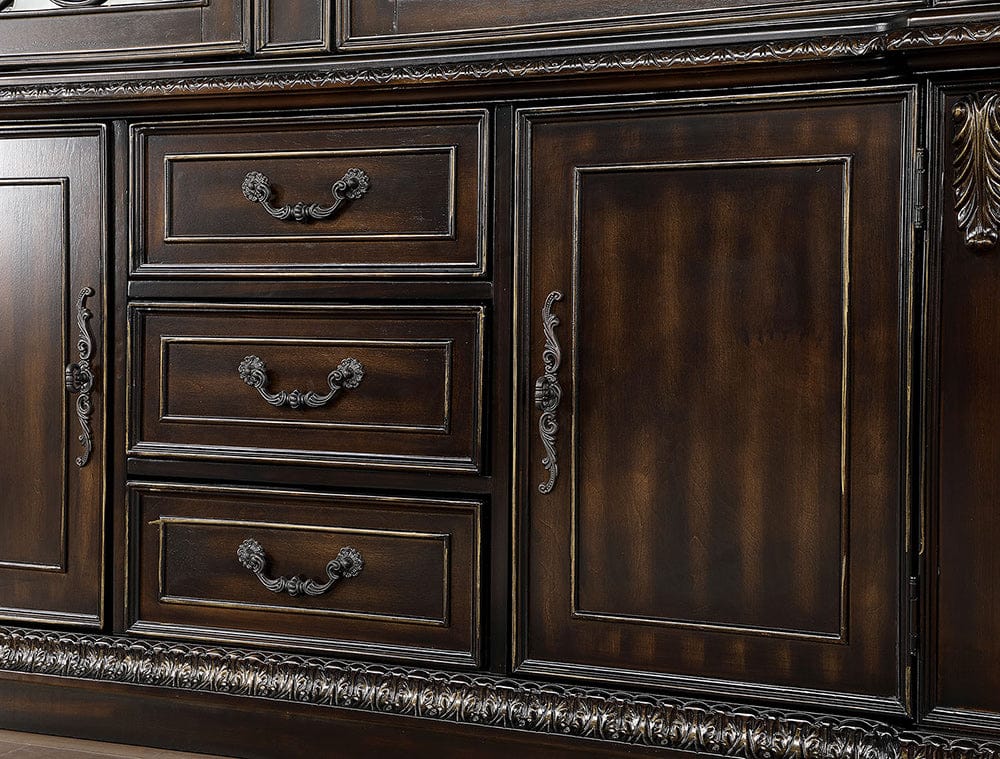 Furniture of America - Lombardy Hutch & Buffet in Walnut - CM3146HB-SET View 5