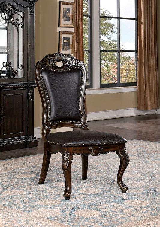 Furniture of America - Lombardy Side Chair Set of 2 in Walnut/Dark Brown - CM3146SC-2PK View 1