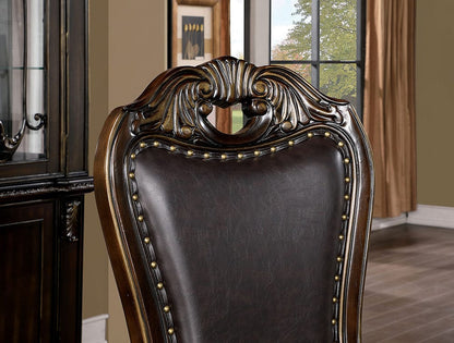 Furniture of America - Lombardy Side Chair Set of 2 in Walnut/Dark Brown - CM3146SC-2PK View 2