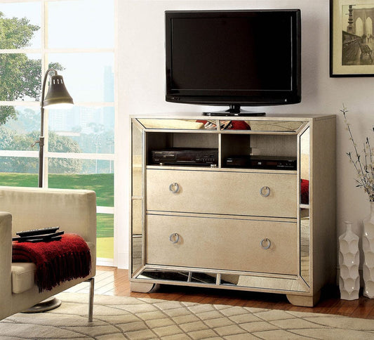 Furniture of America - Loraine Media Chest in Champagne - CM7195TV View 1