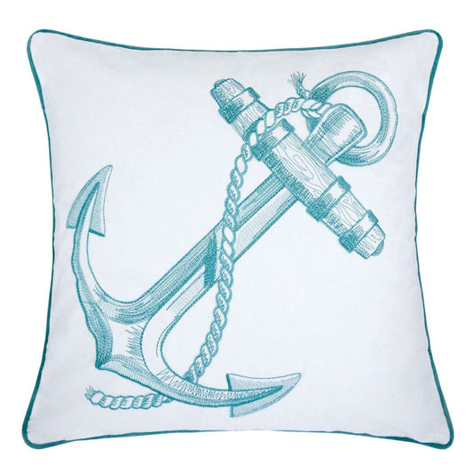 Furniture of America - Lorrie 20" X 20" Pillow Set of 2 in White/Teal - PL8072-2PK View 1