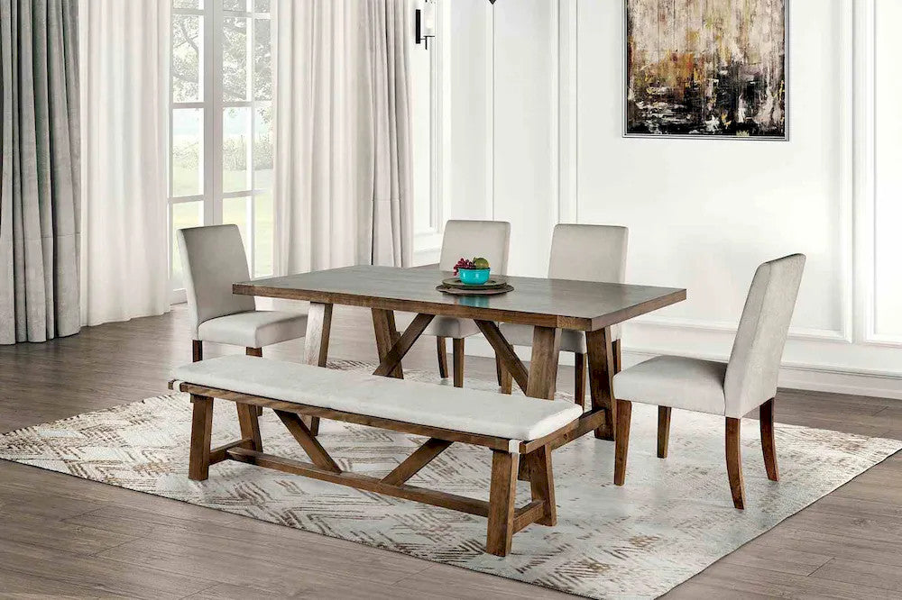 Furniture of America - Losone - 5 Pc. Dining Table Set w/ Bench - FM3422BR-T-6PC-BN view 1