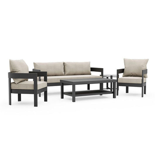 Furniture of America - Lotus 5 Pc. Conversation Set in Black/Light Brown - GM-1049BK-5PC View 1