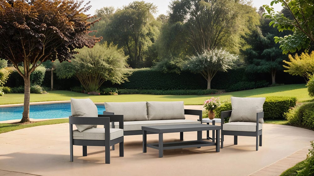 Furniture of America - Lotus 5 Pc. Conversation Set in Black/Light Brown - GM-1049BK-5PC View 2