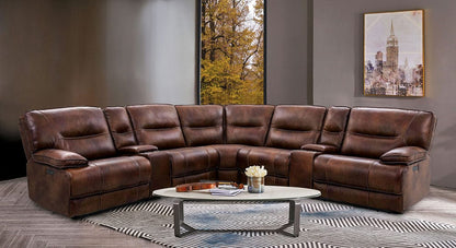 Furniture of America - Louella Power Sectional in Brown - CM9905-SECT View 1