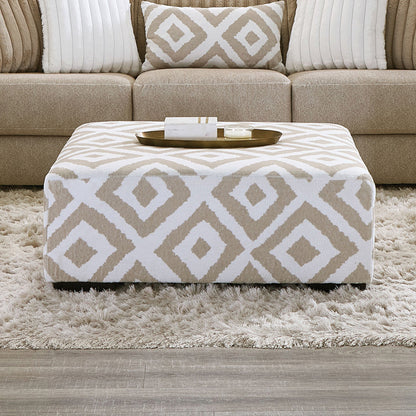 Furniture of America - Loughlin Ottoman in Light Brown/Ivory - SM5193-OT View 1