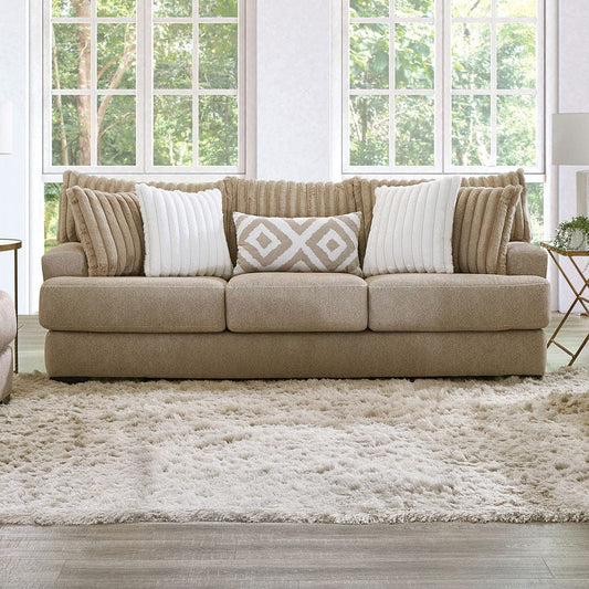 Furniture of America - Loughlin Sofa in Light Brown - SM5193-SF View 1