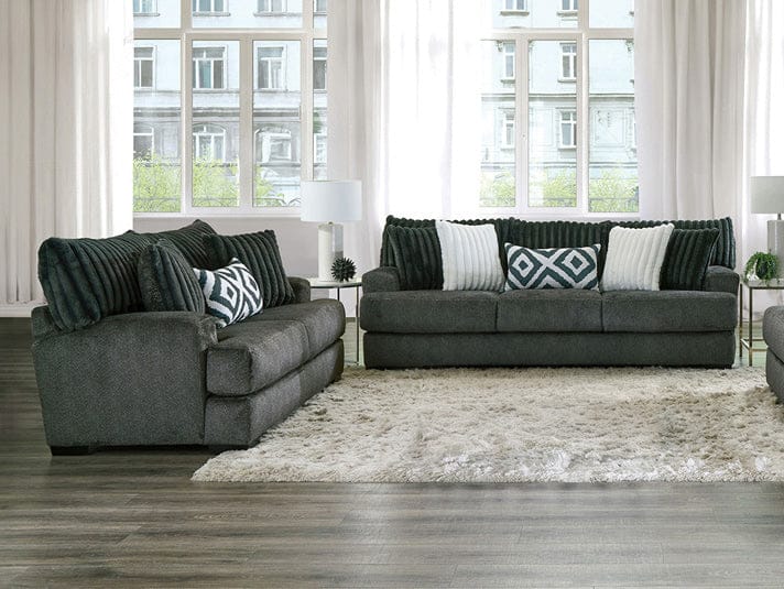 Furniture of America - Loughlin Sofa + Loveseat in Gun Metal - SM5195-2PC View 1