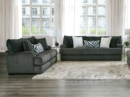 Furniture of America - Loughlin Sofa + Loveseat in Gun Metal - SM5195-2PC View 1