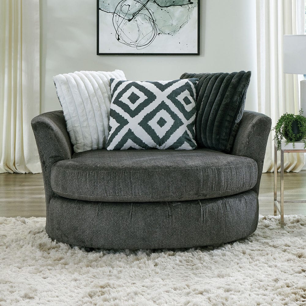 Furniture of America - Loughlin Swivel Chair in Gun Metal - SM5195-CH-SW View 1