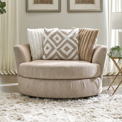 Furniture of America - Loughlin Swivel Chair in Light Brown - SM5193-CH-SW View 1