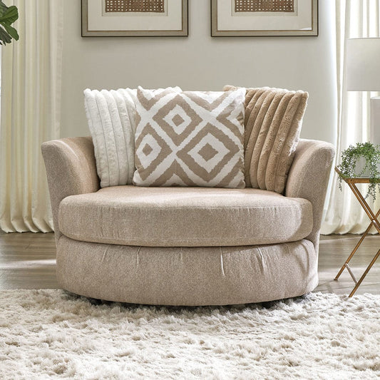 Furniture of America - Loughlin Swivel Chair in Light Brown - SM5193-CH-SW View 1