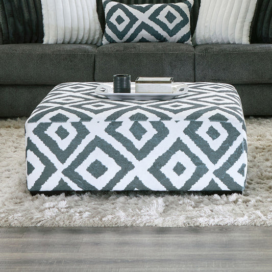 Furniture of America - Loughton Ottoman in Gun Metal/Ivory - SM5195-OT View 1
