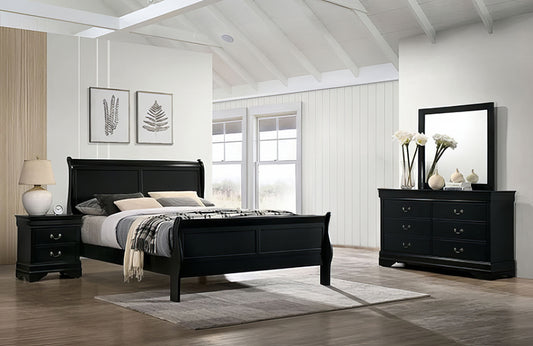 Furniture of America - Louis Philippe - 3 Pc. Queen Bedroom Set - Black - FM7866BK-Q-4PC view 1