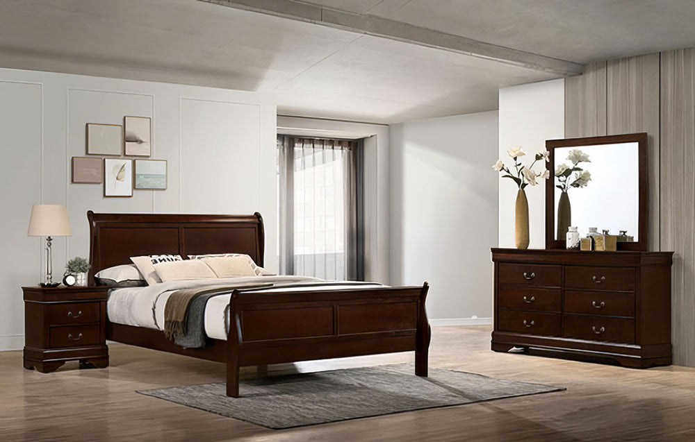 Furniture of America - Louis Philippe - 3 Pc. Queen Bedroom Set - Dark Cherry - FM7866CH-Q-4PC view 1