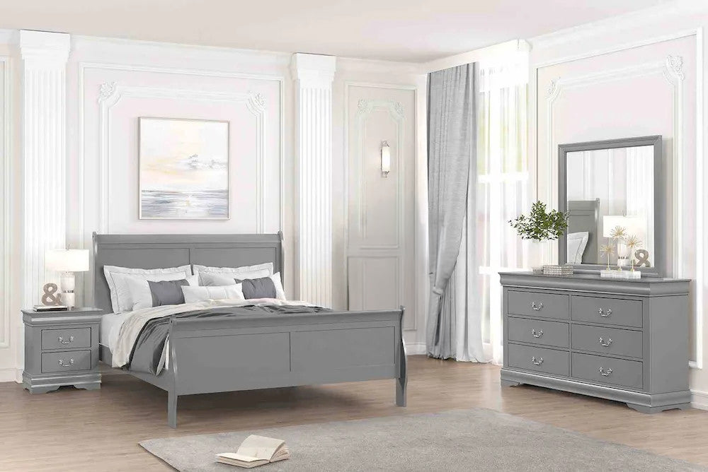 Furniture of America - Louis Philippe - 3 Pc. Queen Bedroom Set - Gray - FM7866GY-Q-4PC view 1