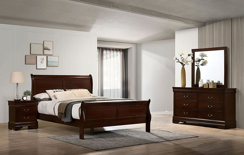 Furniture of America - Louis Philippe - 4 Pc. Queen Bedroom Set w/ 2NS - Dark Cherry - FM7866CH-Q-5PC-2NS view 1