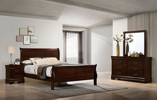 Furniture of America - Louis Philippe - 4 Pc. Queen Bedroom Set w/ 2NS - Dark Cherry - FM7866CH-Q-5PC-2NS view 1