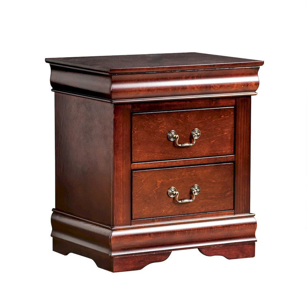Furniture of America - Louis Philippe - 4 Pc. Queen Bedroom Set w/ 2NS - Dark Cherry - FM7866CH-Q-5PC-2NS view 2