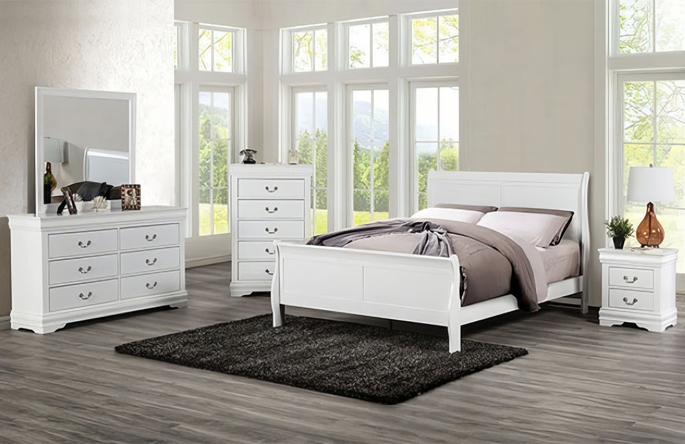 Furniture of America - Louis Philippe - 4 Pc. Queen Bedroom Set w/ Chest - FM7866WH-Q-5PC-CHEST view 1