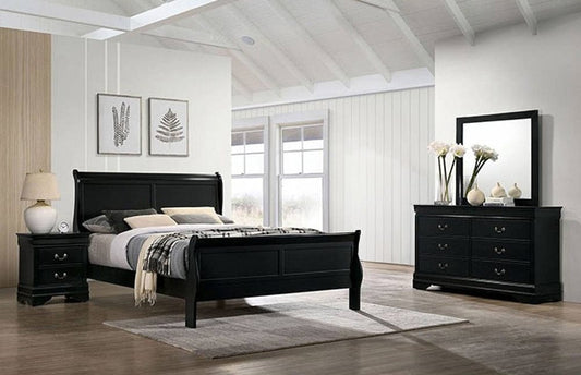 Furniture of America - Louis Philippe 5 Pc. Queen Bedroom Set w/ 2NS in Black - FM7866BK-Q-5PC-2NS View 1