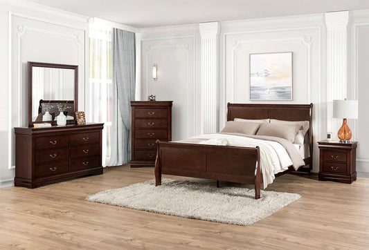 Furniture of America - Louis Philippe 5 Pc. Queen Bedroom Set w/ Chest in Dark Cherry - FM7866CH-Q-5PC-CHEST View 1