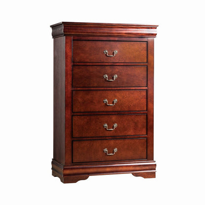 Furniture of America - Louis Philippe 5 Pc. Queen Bedroom Set w/ Chest in Dark Cherry - FM7866CH-Q-5PC-CHEST View 3