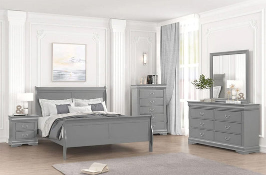 Furniture of America - Louis Philippe 5 Pc. Queen Bedroom Set w/ Chest in Gray - FM7866GY-Q-5PC-CHEST View 1