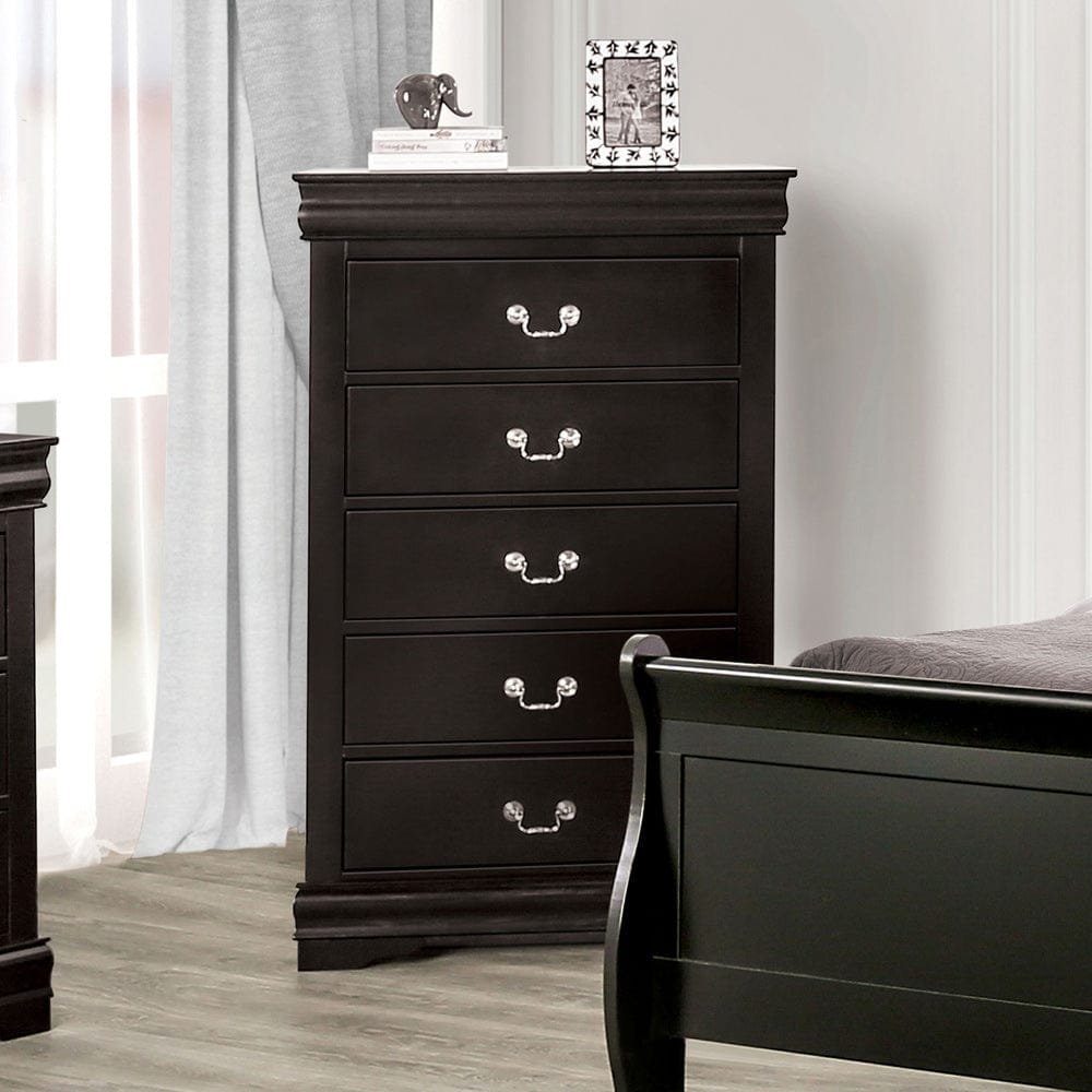 Furniture of America - Louis Philippe Chest in Black - FM7866BK-C View 1