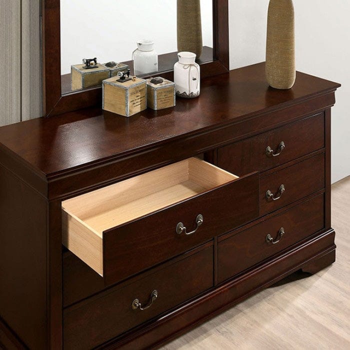 Furniture of America - Louis Philippe Dresser in Dark Cherry - FM7866CH-D